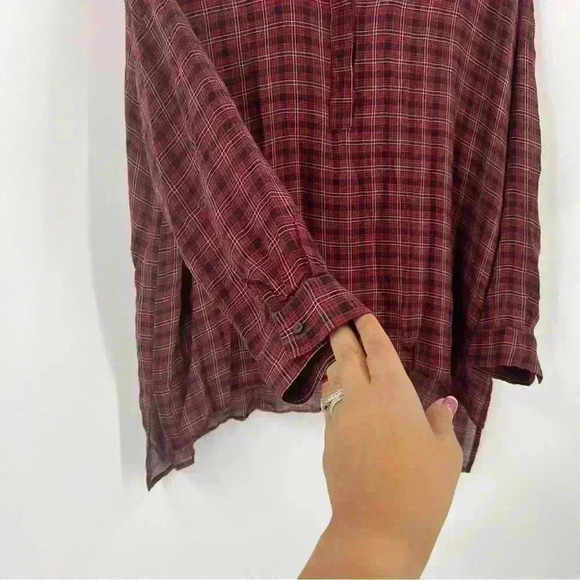 Zara Woman Plaid Red/Black Swing Top Size Small - Picture 5 of 10